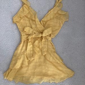 NWOT Ruffle Yellow Mini Dress in Medium